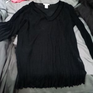 Beautiful long sleeve black see-through shirt